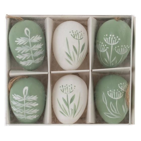 Набор из 6-ти изделий декоративных подвесных "Яйцо" (3,5*5,5), L15 W13 H5 см