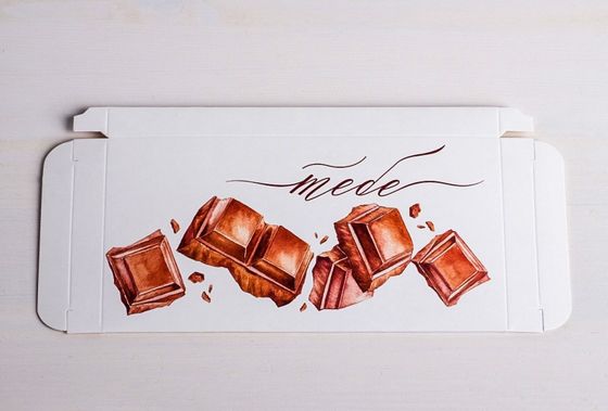 !09 Комплект из 5 коробок для шоколада 17,3 × 8,8 × 1,5 см.:«For you» 4 штуки + «Тебе» 1 штука