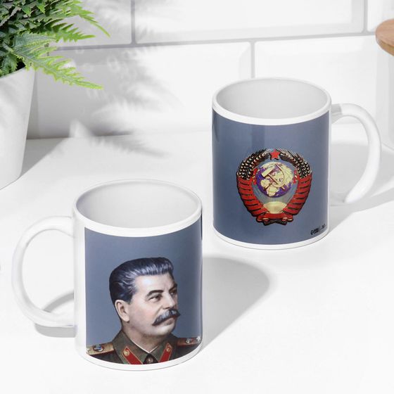 Кружка чайная керамическая &quot;Сталин&quot;, серая