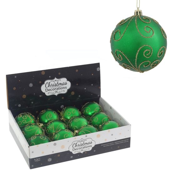 Набор из 12шт Украшение новогоднее &quot;Шар&quot;, D 8 см, L35 W27 H8,5 см