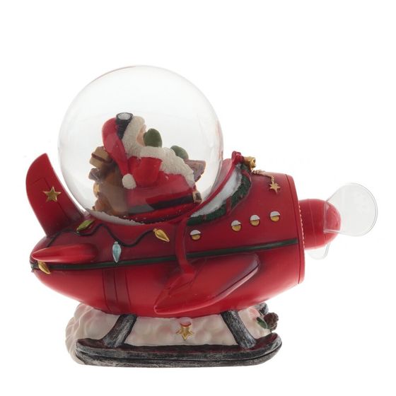 Фигурка декор в стекл шаре &quot;Дед Мороз&quot; (движ с подсвет, ААх2 н/п), D 8 см, L15 W12 H14 см