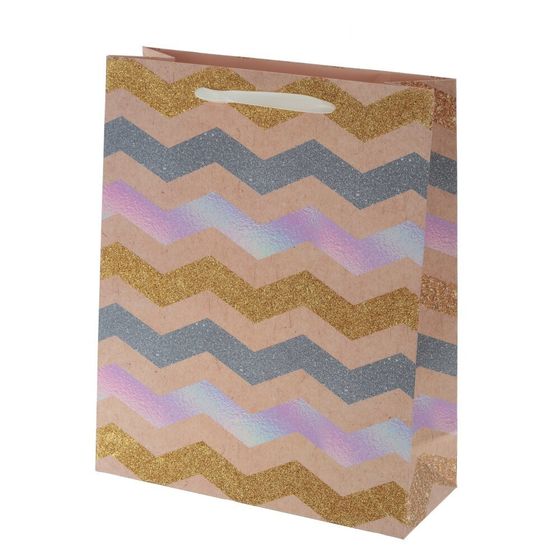 Пакет подарочный (бумага 210г/м2, блок микс 12шт), L30 W12 H39 см, 4в.