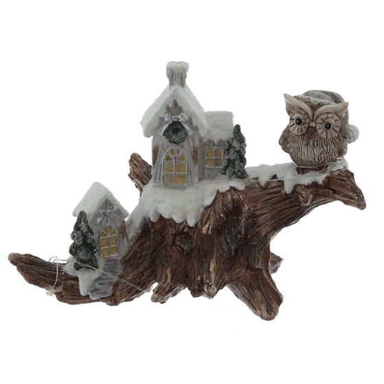 Фигурка декоративная &quot;Зимняя композиция&quot; с подсветкой  (LR44x2,прилаг), L2, L20,5 W9 H14 см, 2в.