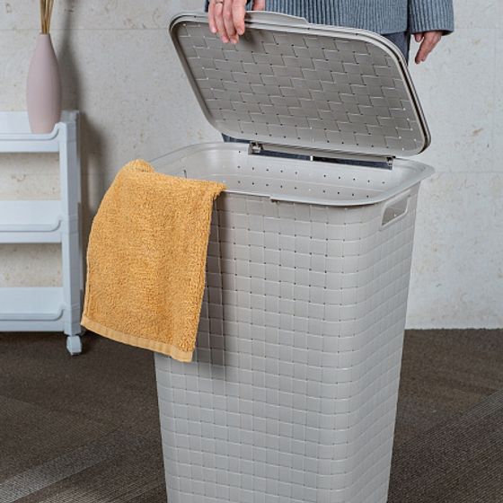 Корзина для белья Nuance 48л глиняно-белый