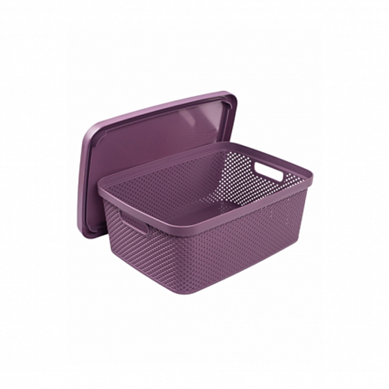 Коробка для хранения DIAMOND фиолетовая M 13л с крышкой