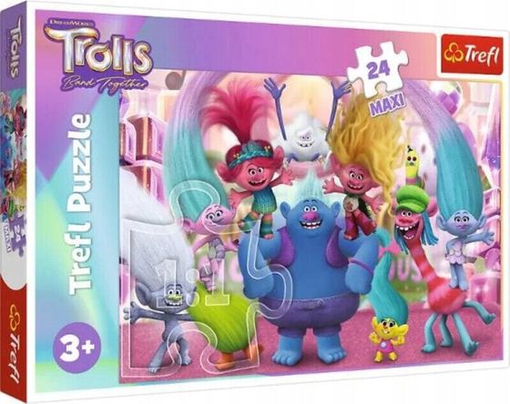 Trefl PUZZLE MAXI 24 W świecie Trolli/Universal Tr 14359