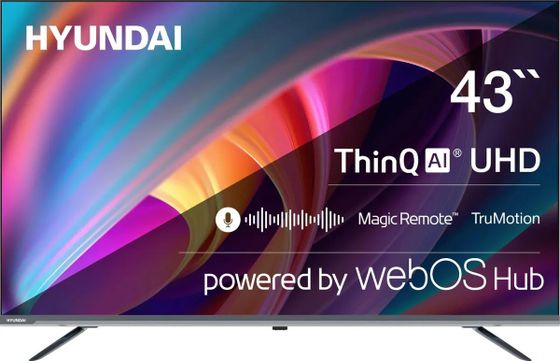Телевизор LED Hyundai 43&quot; H-LED43BU7100 серый 4K UHD SmartTV