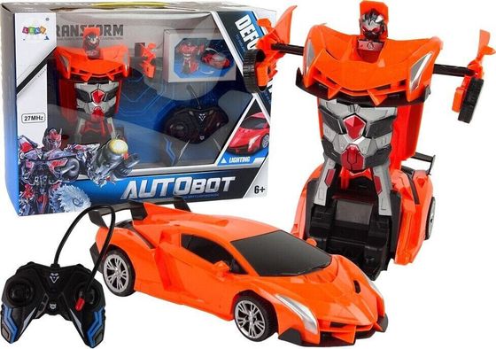 LeanToys Auto Robot Transformer 2w1 Pilot R/C Zdalnie sterowane Pomarańczowy LEAN Toys