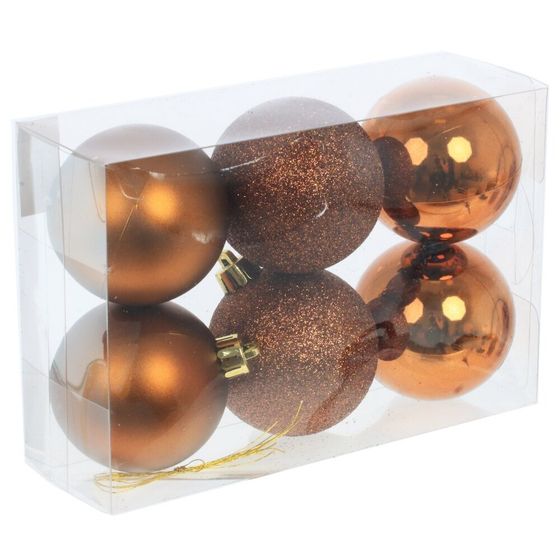 Набор из 6шт Украшение новогоднее &quot;Шар&quot;, D 6 см, L11,5 W6 H17,5 см