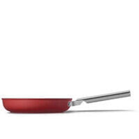 SMEG 50&#39;s Style Cookware CKFF2401RDM Red - Round - All-purpose pan - Black - Red - Stainless steel - PTFE - 250 °C - Aluminium - Stainless steel