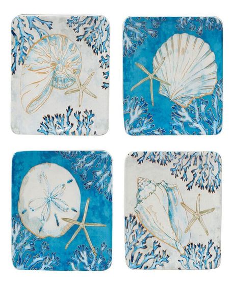 Playa Shells Set of 4 Canape Plates