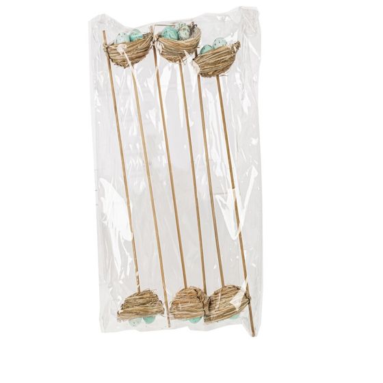 Набор из 6-ти изделий декоративных (вставка) "Гнездо пасхальное" (6*5*3), L26 W17 H5,5 см