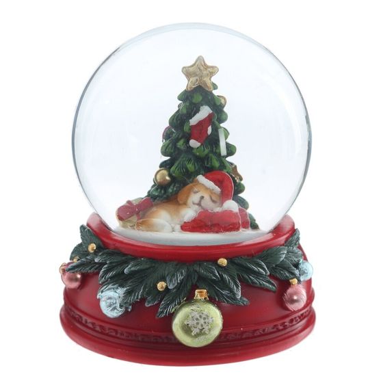 Фигурка декоративная &quot;Ёлка&quot; в стекл шаре, D 6.5 см, L6,5 W7,5 H8 см, 2в.