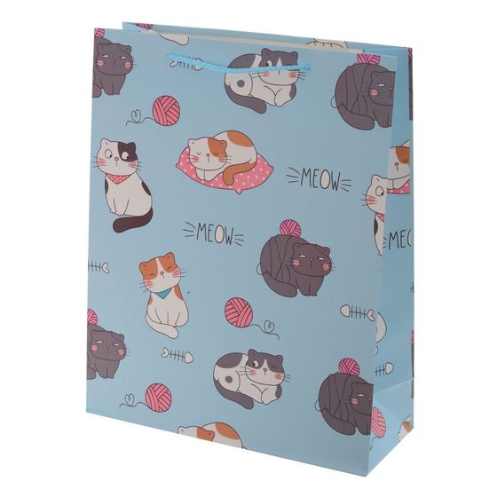 Пакет подарочный (бумага 210г/м2, блок микс 12шт), L18 W8,5 H24 см, 4в.