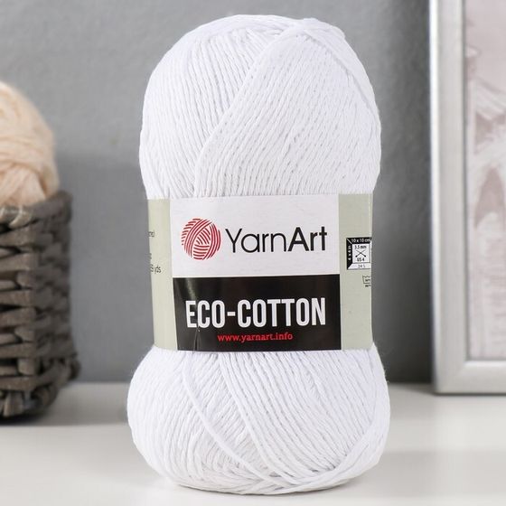 Пряжа &quot;Eco-Cotton&quot; 80% хлопок 20% полиэстер 220м/100гр (760 ультрабелый)