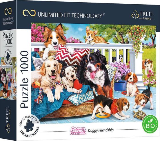 Trefl Puzzle 1000 Pieski Doggy Friendship Unlimited Fit Technology