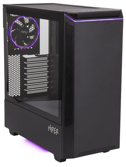 Корпус Hiper PB81 черный без БП ATX 4x120mm 2xUSB2.0 2xUSB3.0 audio bott PSU