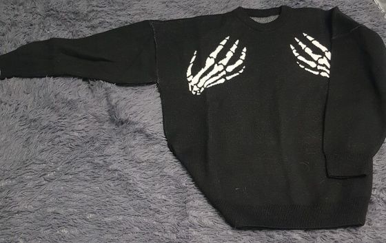 !09 Свитер женский вязанный теплый с принтом "Ручки" Размер ONE SIZE(42-48)