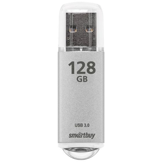 Флешка Smartbuy V-Cut, 128 Гб, USB 3.0, чт до 75 Мб/с, зап до 25 Мб/с, серая