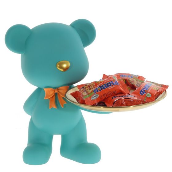 Фигурка декоративная "Медвежонок" с блюдом, L23 W23 H24 см