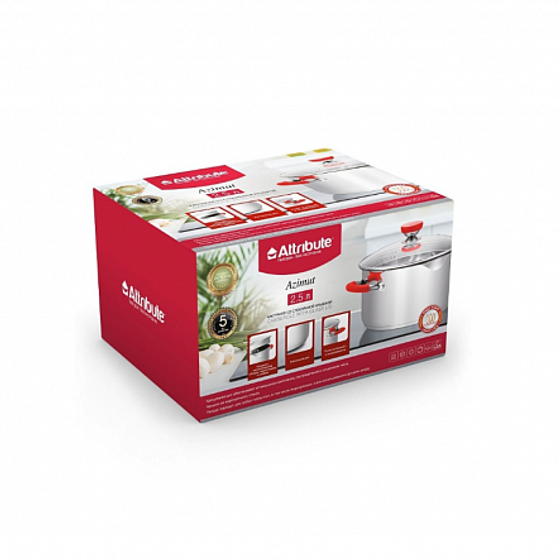 Кастрюля с крышкой AZIMUT 18х10.5см 2.5л