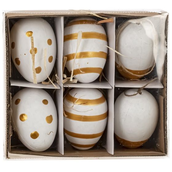 Набор из 6-ти изделий декоративных подвесных &quot;Яйцо&quot;, L14 W12 H5 см