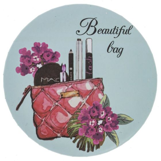 Зеркало карманное, Д7 Ш7 В1 см, 6в.