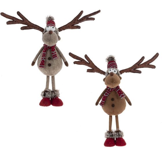 Игрушка набивная &quot;Олень&quot; (телескоп ноги), L22 W20 H88/35 см, 2в.