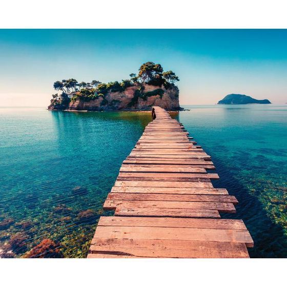 Фотосетка, 300 × 200 см, с фотопечатью, люверсы шаг 1 м, «Дорога в море», Greengo