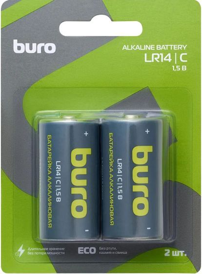 Батарейка Buro Alkaline LR14 C блистер (2шт)