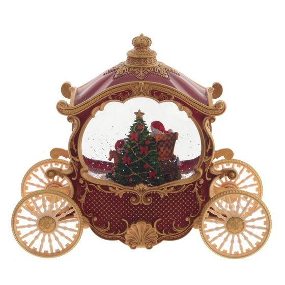 Изделие декоративное &quot;Дед Мороз в карете&quot; (подсветка, вьюга, AAх3 н/п) L26 W11 H22 см