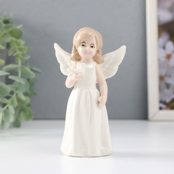 Сувенир керамика &quot;Девочка-ангел с белой голубкой в руке&quot; 11,7х7х4 см