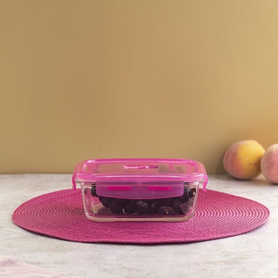 Контейнер ПЮРБОКС АКТИВ НЕОН РОЗОВЫЙ 820мл прямоугольный