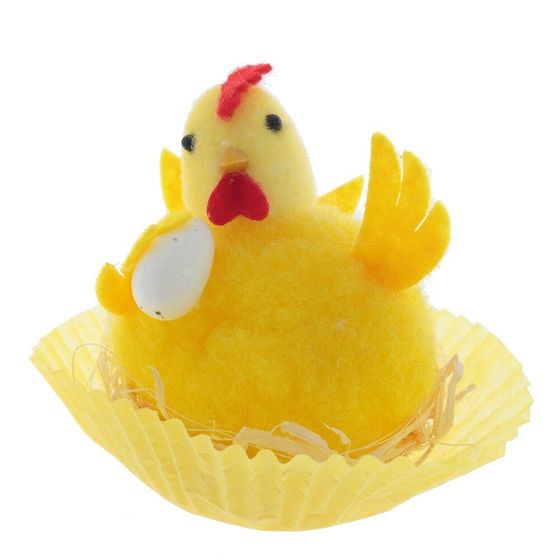 Фигурка декоративная &quot;Цыпленок в гнезде&quot;, L6 W6 H7 см, 2в.