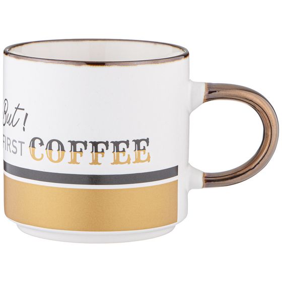 КРУЖКА &quot;BUT FIRST COFFEE&quot; 390 МЛ БЕЛАЯ