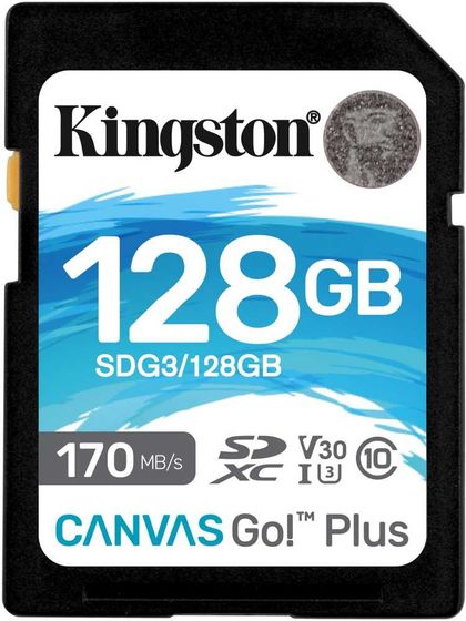 Карта памяти SDXC 128Gb Kingston Canvas Go Plus (SDG3/128Gb)