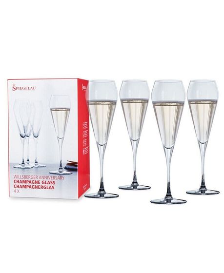 Willsberger Champagne Wine Glasses, Set of 4, 8.5 Oz