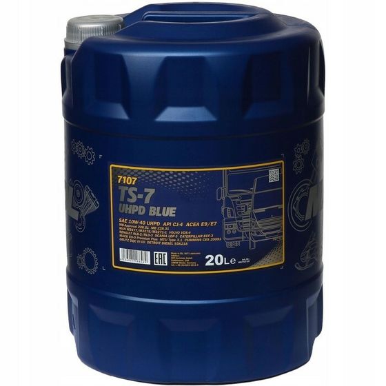 Масло моторное Mannol 10W-40, TS-7, UHPD Blue, синтетическое, CJ-4, канистра, 20 л