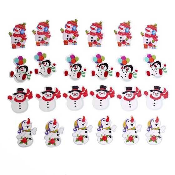!09 Набор для декора «Снеговики» 48 шт., дизайн МИКС