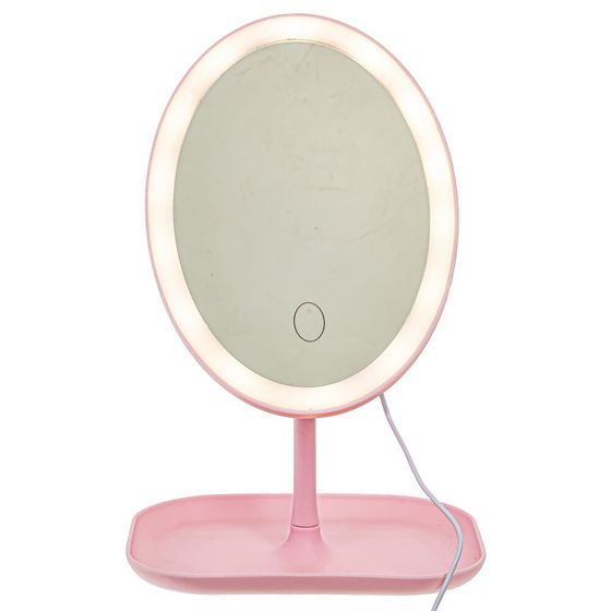 Зеркало настольное (подсветка, USB), L18 W14 H29 см