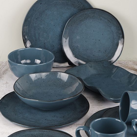 Тарелка десертная STONE синий 20см