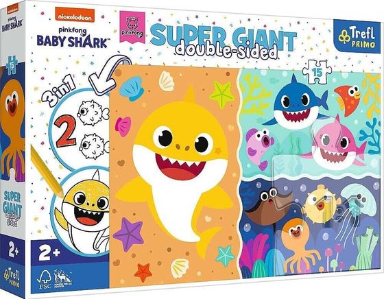 Trefl Primo Puzzle Giant 3in1 15 деталей Baby Shark