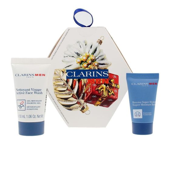 Clarins Men Recruit Set 3 Pieces Увлажняющий бальзам 12 мл + очищающее средство для лица 30 мл + двойная сыворотка 0,9 мл.