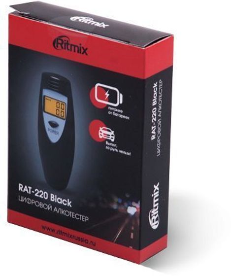 Алкотестер Ritmix RAT-220 полупроводниковый черный