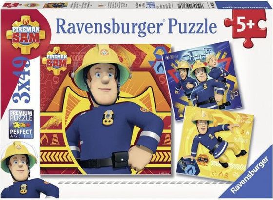 Ravensburger Puzzle 3w1, Strażak Sam - Dzwoń po Pomoc! (RAP 093861)