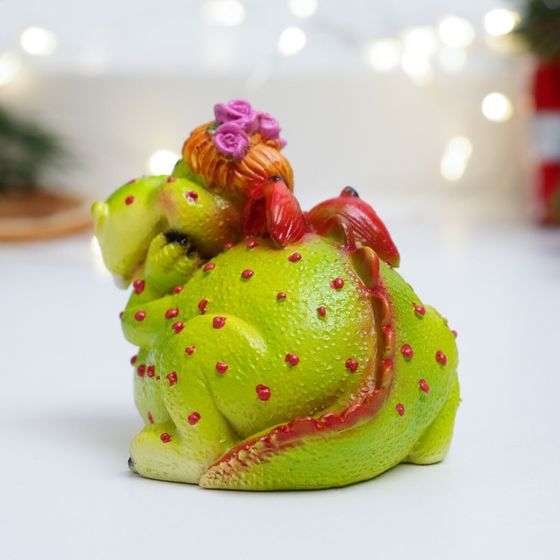 !09 Фигура &quot;Девочка-дракоша&quot; зеленая, 7,5х6х6 см.