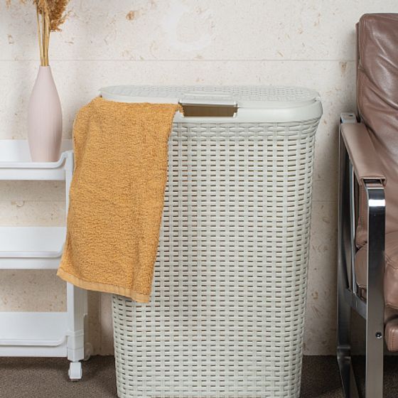 Корзина для белья RATTAN STYLE 40л кремовая