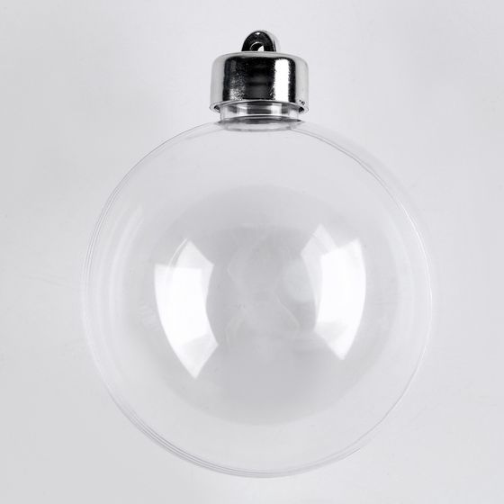 !09 Ёлочный шар заготовка, раздельные части «Шар с съемной пуцкой», диаметр собранного 8 см