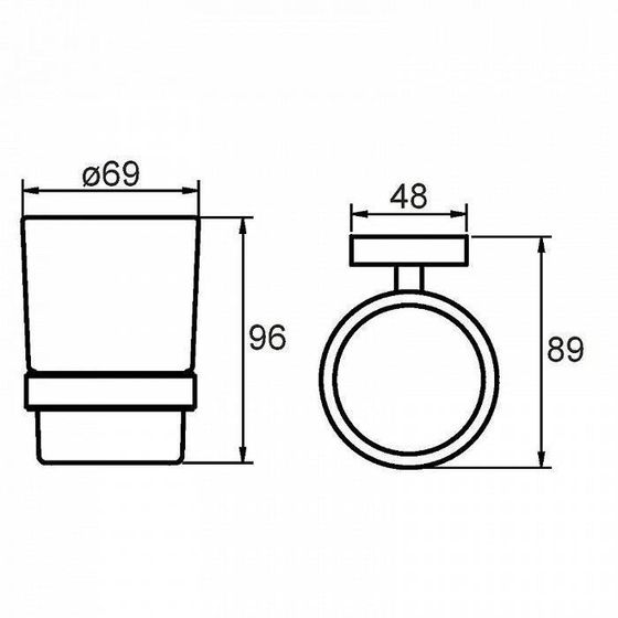 !09 Подстаканник одинарный настенный Amur матовое стекло сплав металлов (AMUSMG0M45)