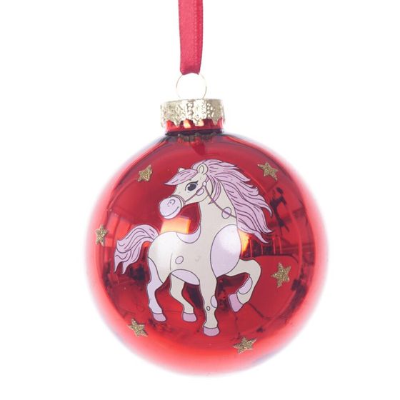 Украшение новогоднее &quot;Шар с лошадкой&quot;, L7 W7 H9 см